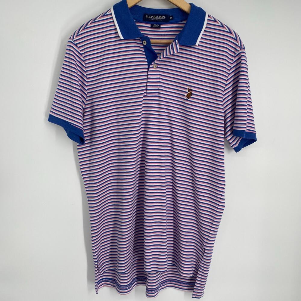 U.S. Polo Assn. Polo Men's Medium Striped Interlock Colored Logo Preppy Nautical